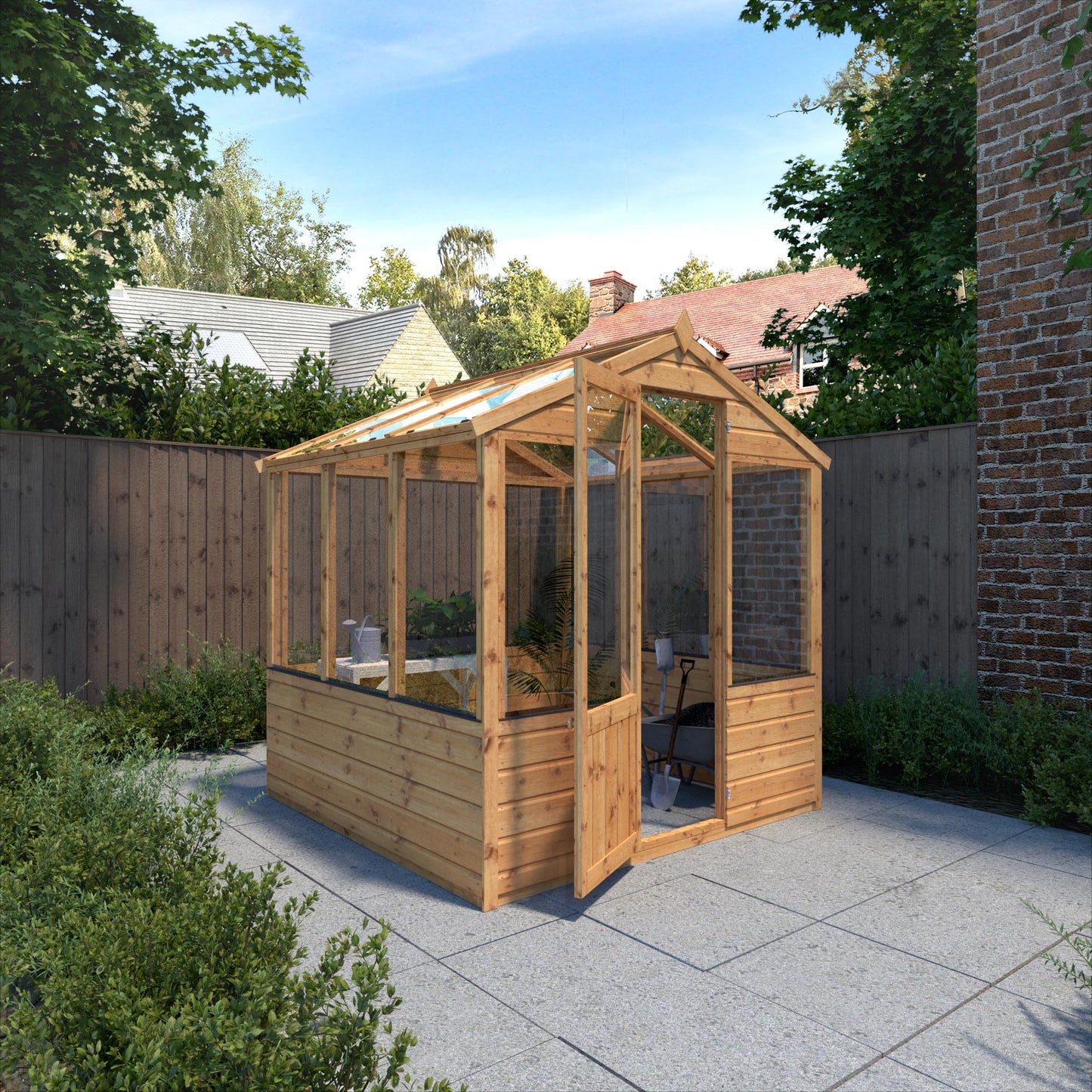 6 x 6 Evesham Wooden Greenhouse