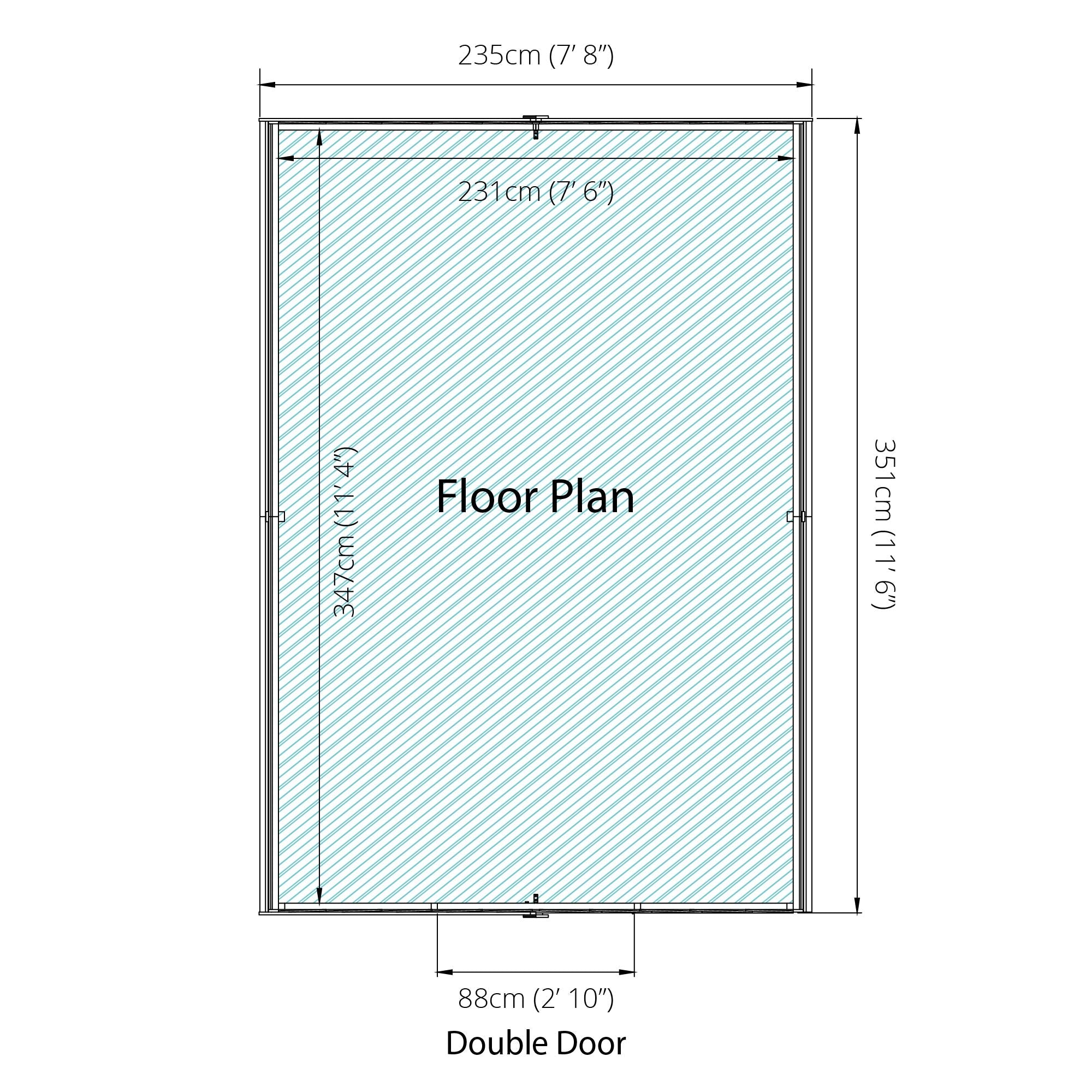 Refurbished 12 x 8 Overlap Double Door Apex Windowless Wooden Shed