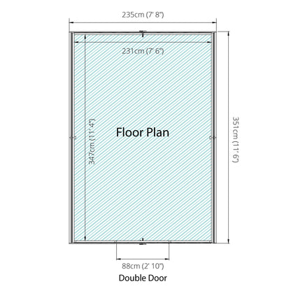 Refurbished 12 x 8 Overlap Double Door Apex Windowless Wooden Shed