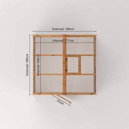 Refurbished Castle Green 6 x 6 Evesham Wooden Greenhouse