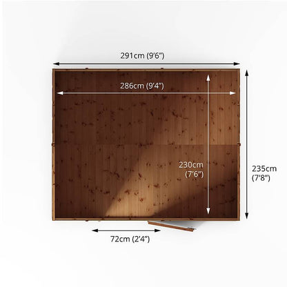 10 x 8 Shiplap Reverse Apex Wooden Shed