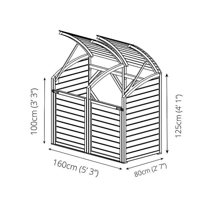 Pressure Treated Double Bin Store