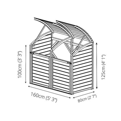 Pressure Treated Double Bin Store