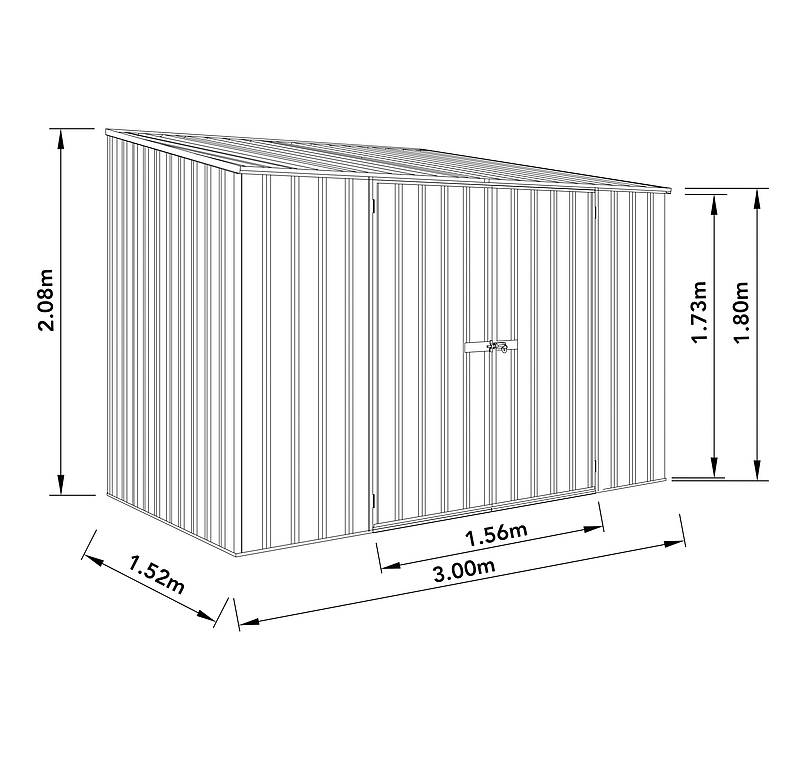 Absco Space Saver 10 x 5 Woodland Grey Pent Metal Shed