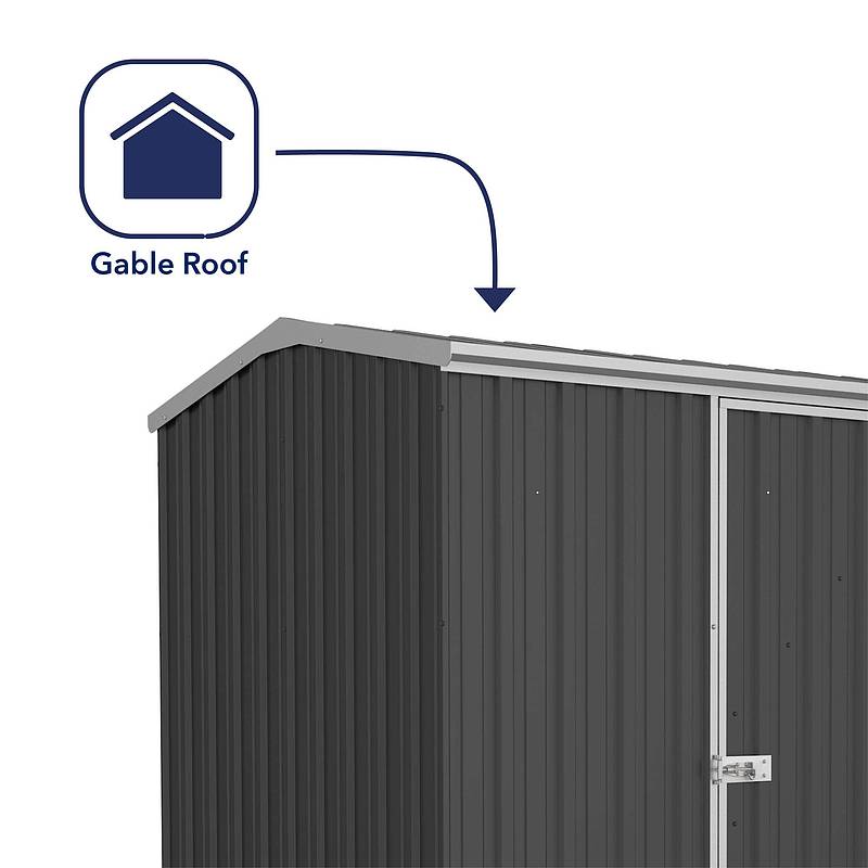 Absco Premier 7' 5 x 5 Dark Grey Reverse Apex Metal Shed