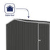 Absco Premier 7' 5 x 7' 5 Dark Grey Reverse Apex Metal Shed
