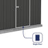 Absco Premier 7' 5 x 7' 5 Dark Grey Reverse Apex Metal Shed
