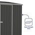 Absco Premier 7' 5 x 7' 5 Dark Grey Reverse Apex Metal Shed
