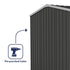 Absco Premier 7' 5 x 7' 5 Dark Grey Reverse Apex Metal Shed
