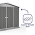 Absco Regent 10 x 7 Woodland Grey Apex Metal Shed
