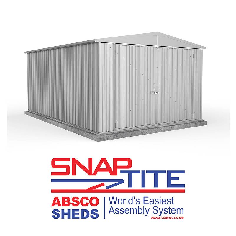 Absco Utility Workshop 10 x 15 Titanium Apex Metal Shed