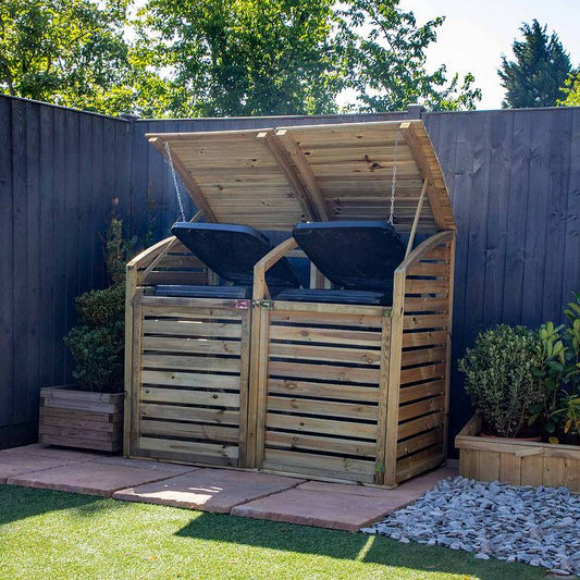 Pressure Treated Double Bin Store