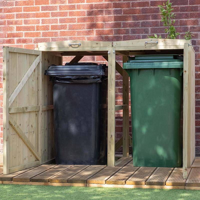 Premium Pressure Treated Double Bin Store