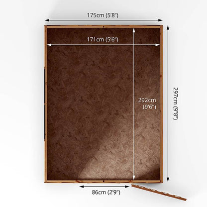 10 x 6 Overlap Double Door Apex Windowless Wooden Shed