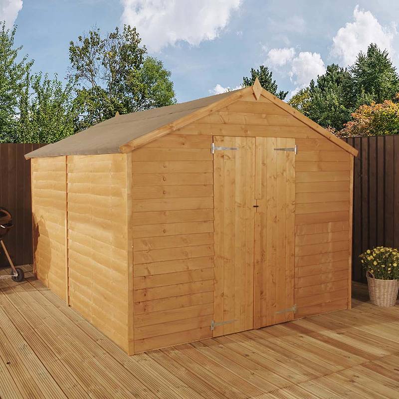 Refurbished 12 x 8 Overlap Double Door Apex Windowless Wooden Shed