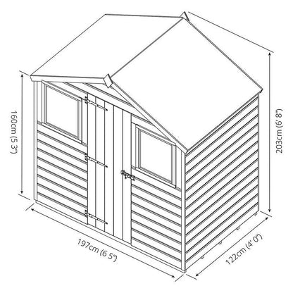 Refurbished 4 x 6 Shiplap Reverse Apex Garden Storage Shed