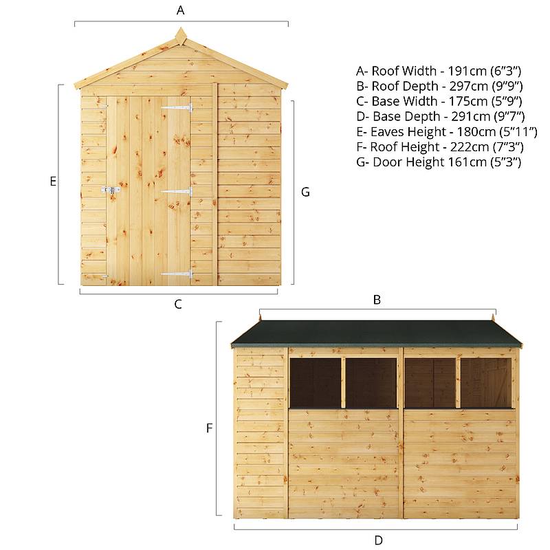 Refurbished 10 x 6 Shiplap Apex Wooden Shed