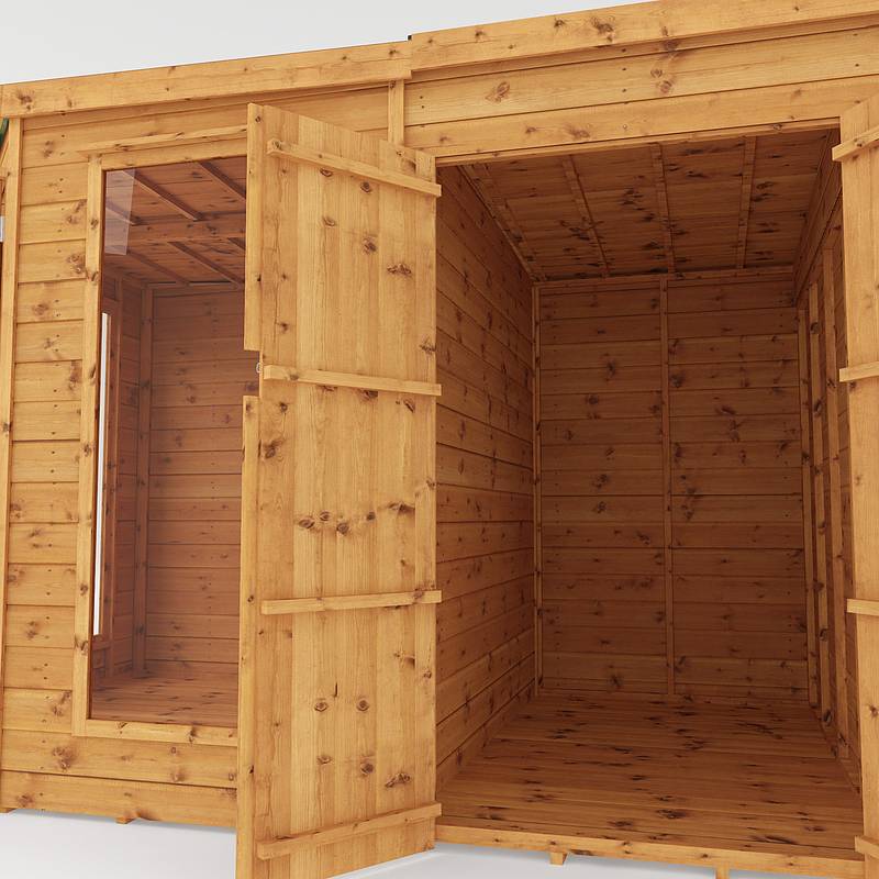 11 x 7 Premium Corner Summerhouse with Side Shed