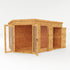12 x 8 Premium Corner Summerhouse With Side Shed
