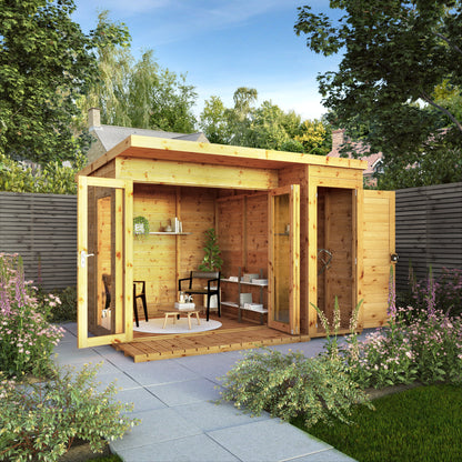 10 x 8 Contemporary Summerhouse with Side Shed