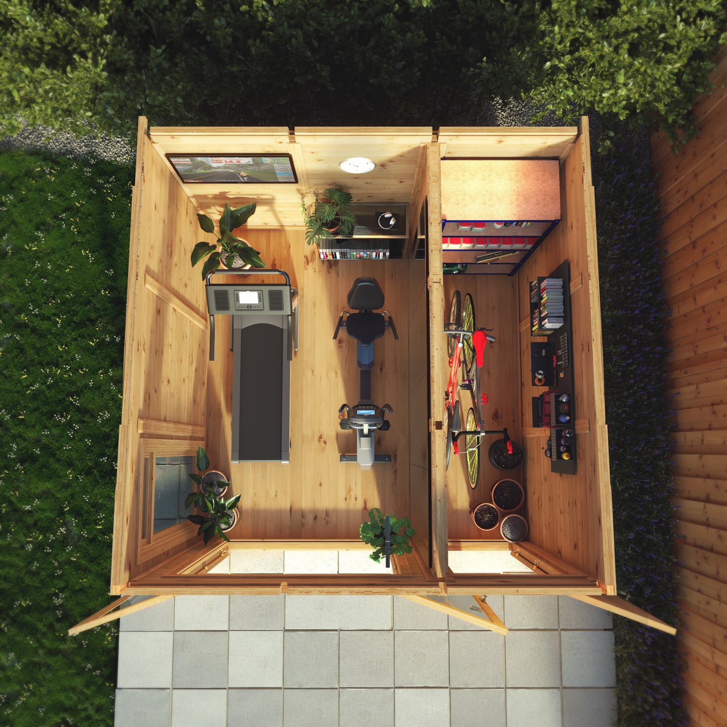 3m x 3m Insulated Garden Room with Side Shed