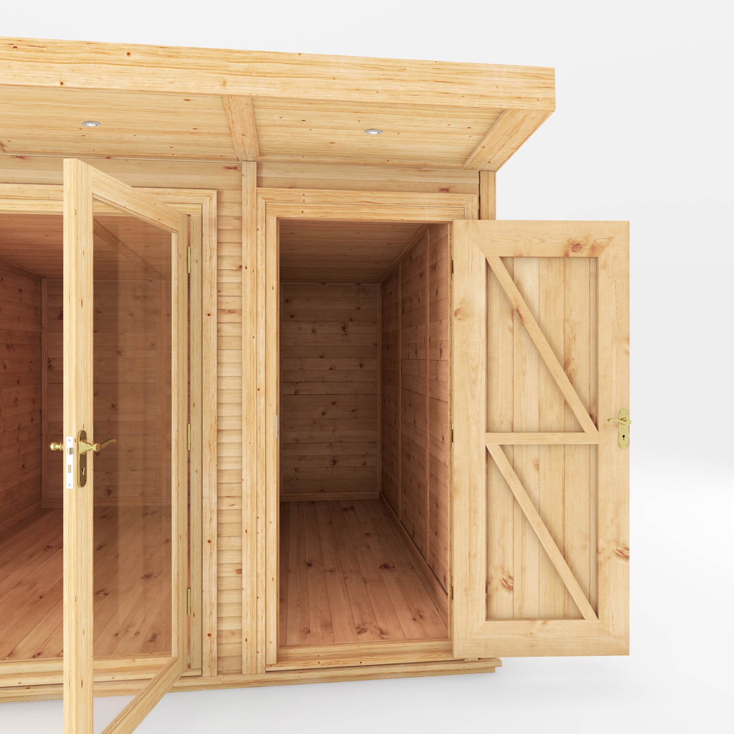 3m x 3m Insulated Garden Room with Side Shed
