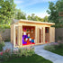 4 x 3m Insulated Garden Room with Side Shed

