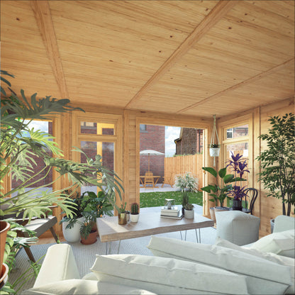 5m x 3m Insulated Garden Room with Side Shed