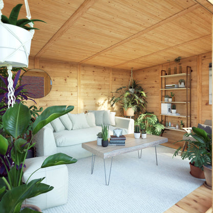 5m x 3m Insulated Garden Room with Side Shed