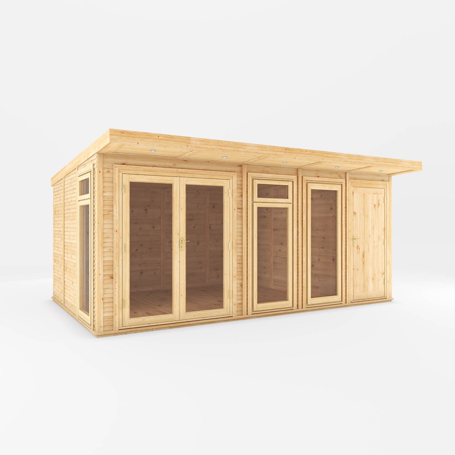 5m x 3m Insulated Garden Room with Side Shed