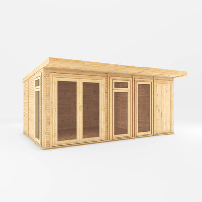 5m x 3m Insulated Garden Room with Side Shed