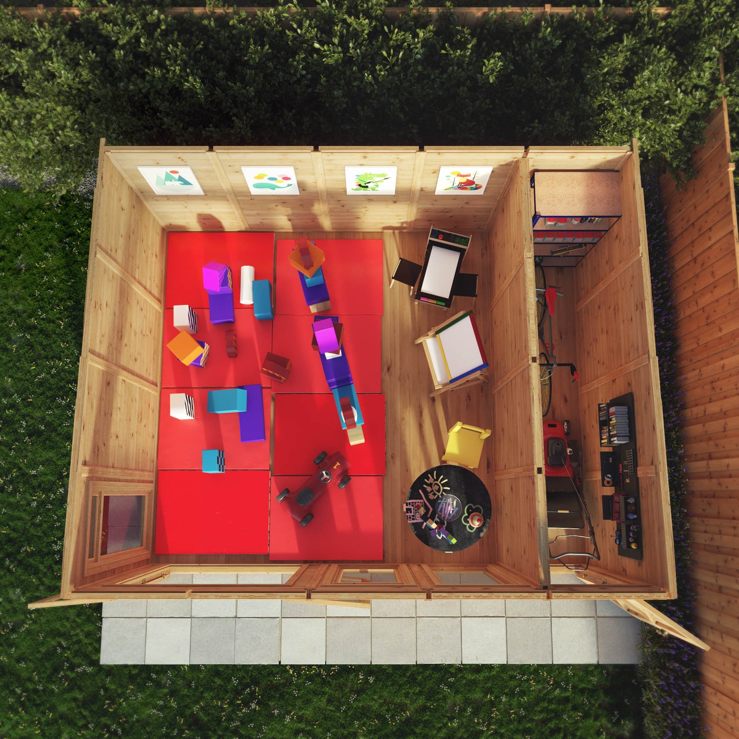 5m x 4m Insulated Garden Room with Side Shed