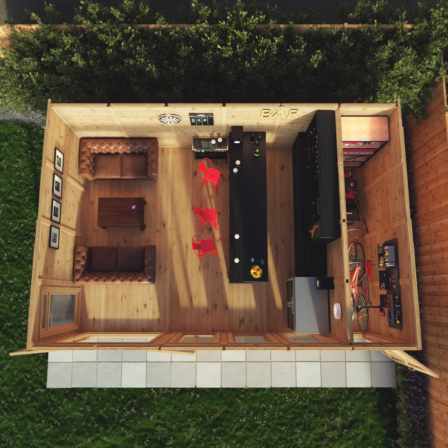 6m x 4m Insulated Garden Room with Side Shed