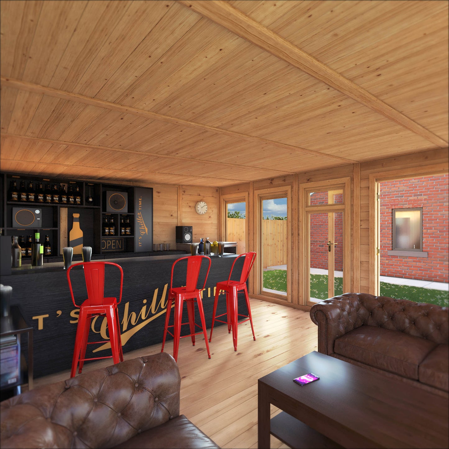 6m x 4m Insulated Garden Room with Side Shed