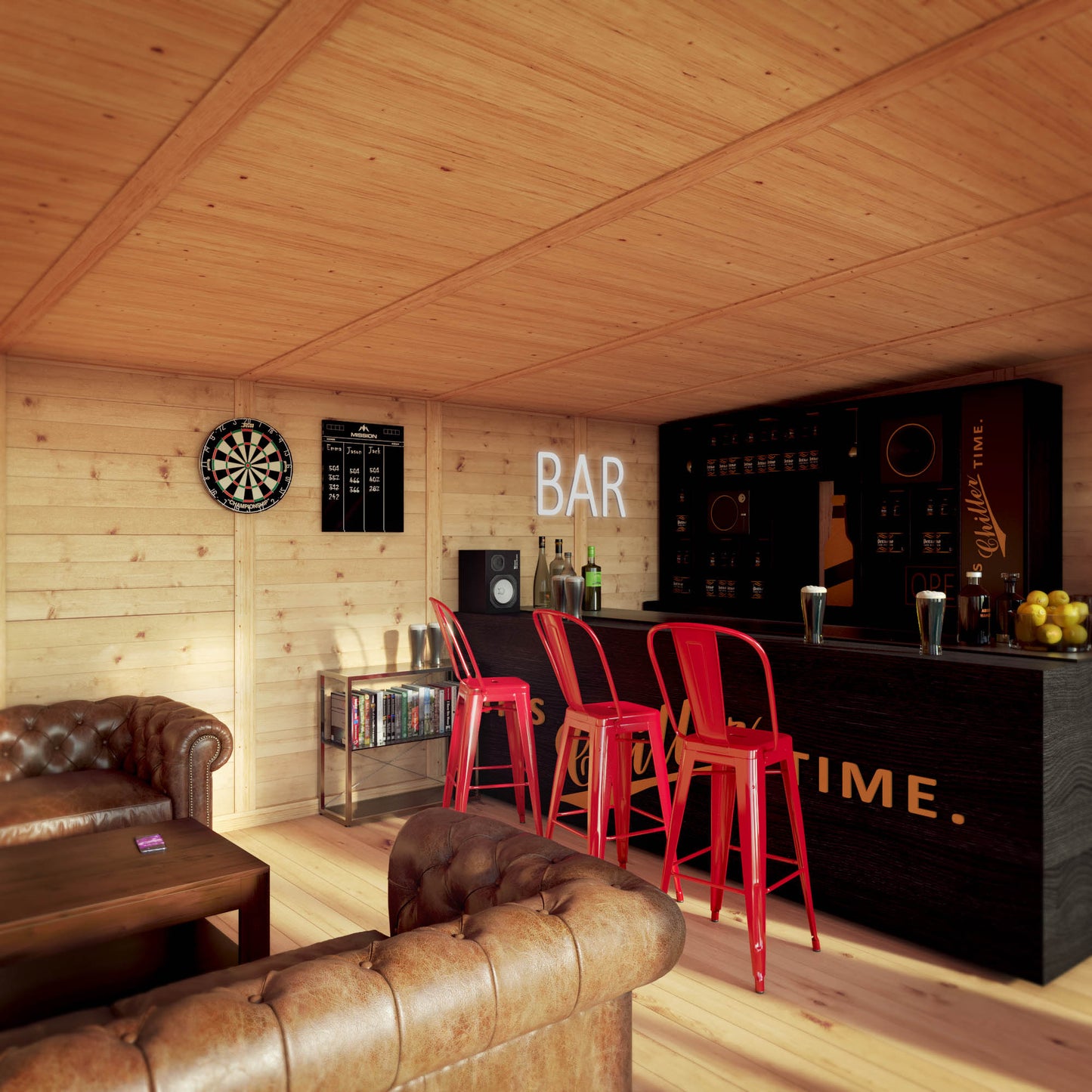 6m x 4m Insulated Garden Room with Side Shed