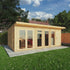 6 x 4m Insulated Garden Room with Side Shed
