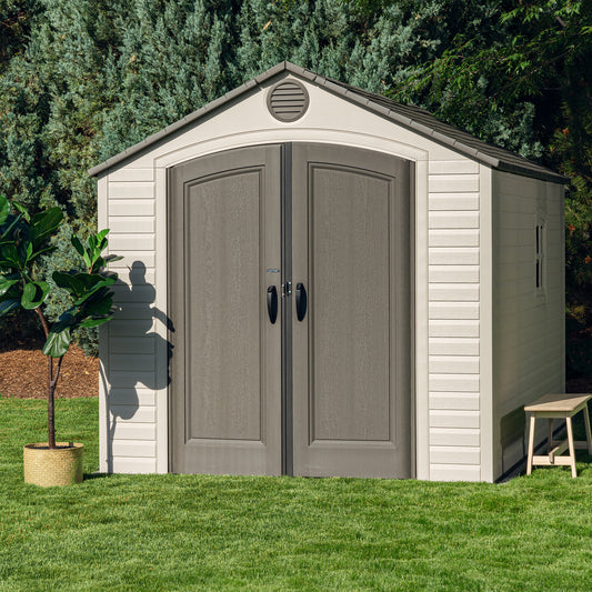 Lifetime 8 x 13' Outdoor Storage Shed - Light Grey