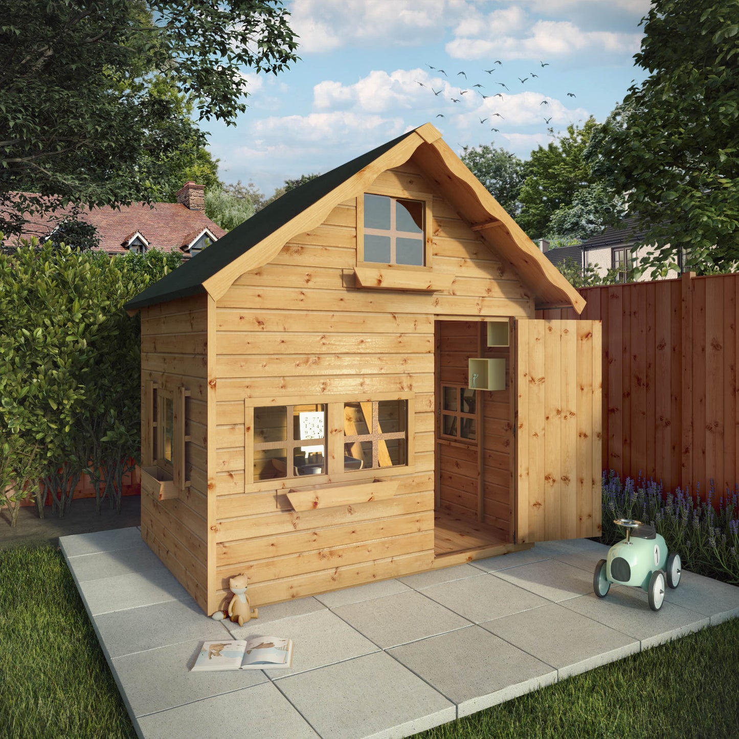 8 x 6 Double Storey Swiss Cottage Playhouse