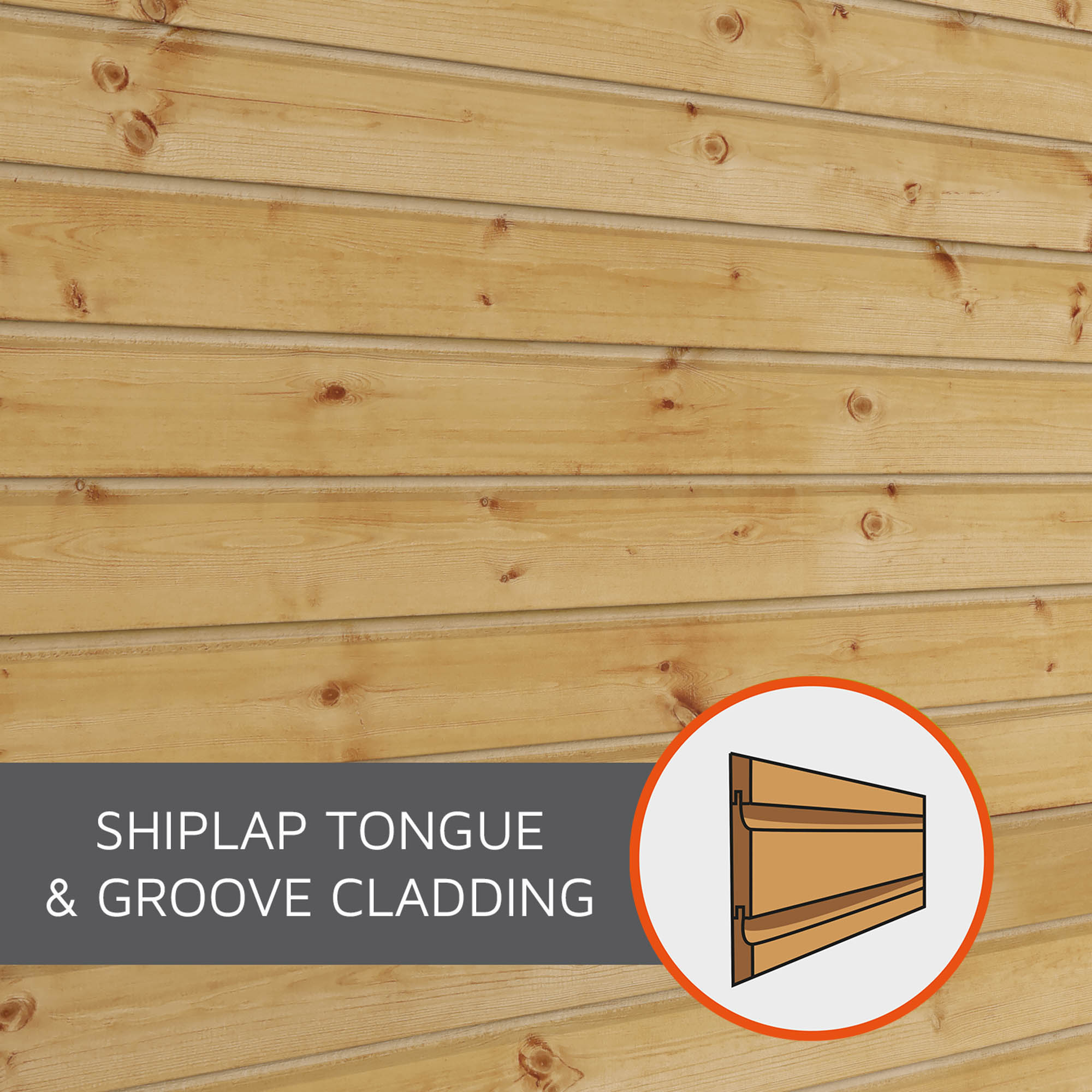 Timber tongue and groove cladding used in a shed, summerhouse or greenhouse