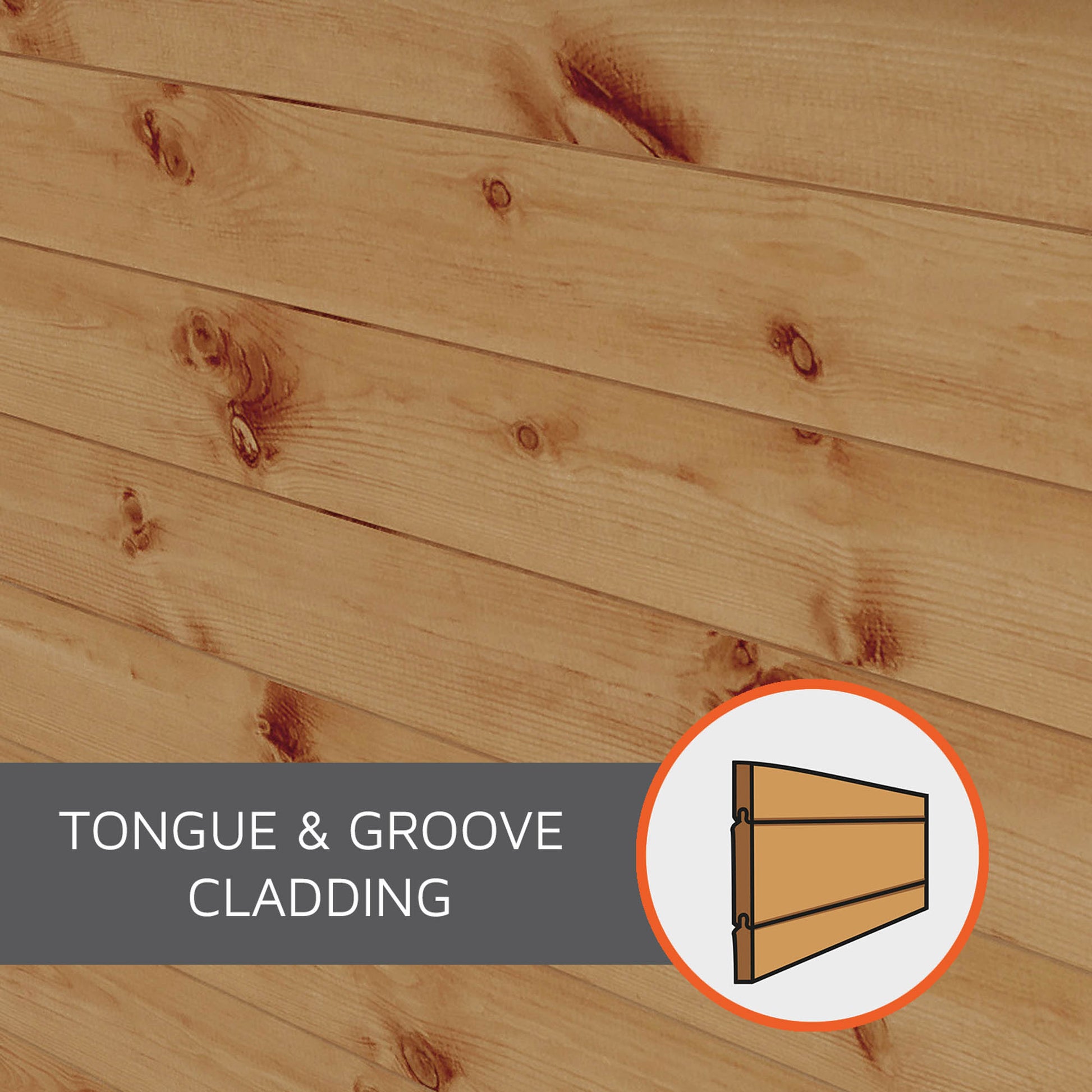 Timber tongue and groove cladding used on sheds, summerhouses and greenhouses from Waltons