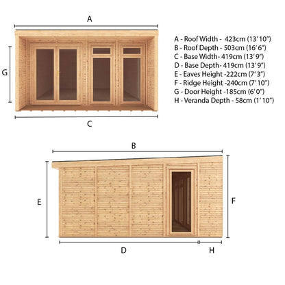 The Creswell 4m x 4m Premium Insulated Garden Room