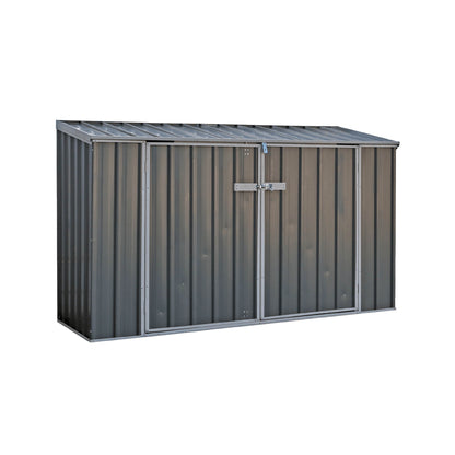 Absco 7' 5 x 2' 5 Woodland Grey Metal Bike Shed