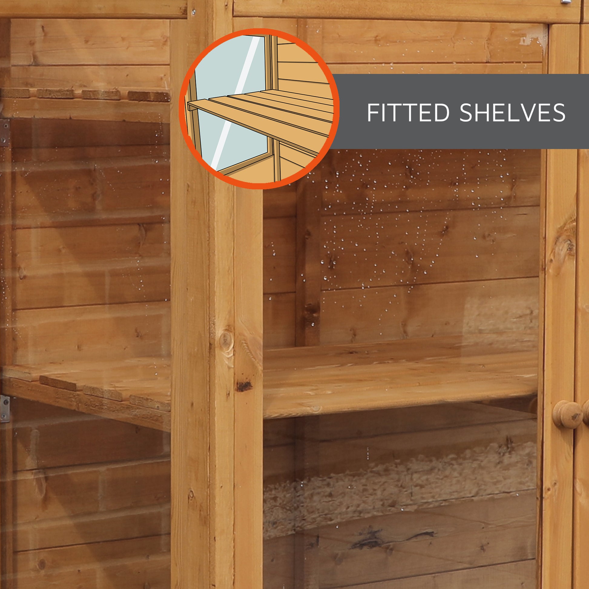 fitted shelves in a greenhouse