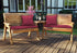 Charles Taylor Twin Bench Set Angled with Cushions
