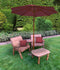 Charles Taylor Grand Twin Angled Set with Parasol and Cushions
