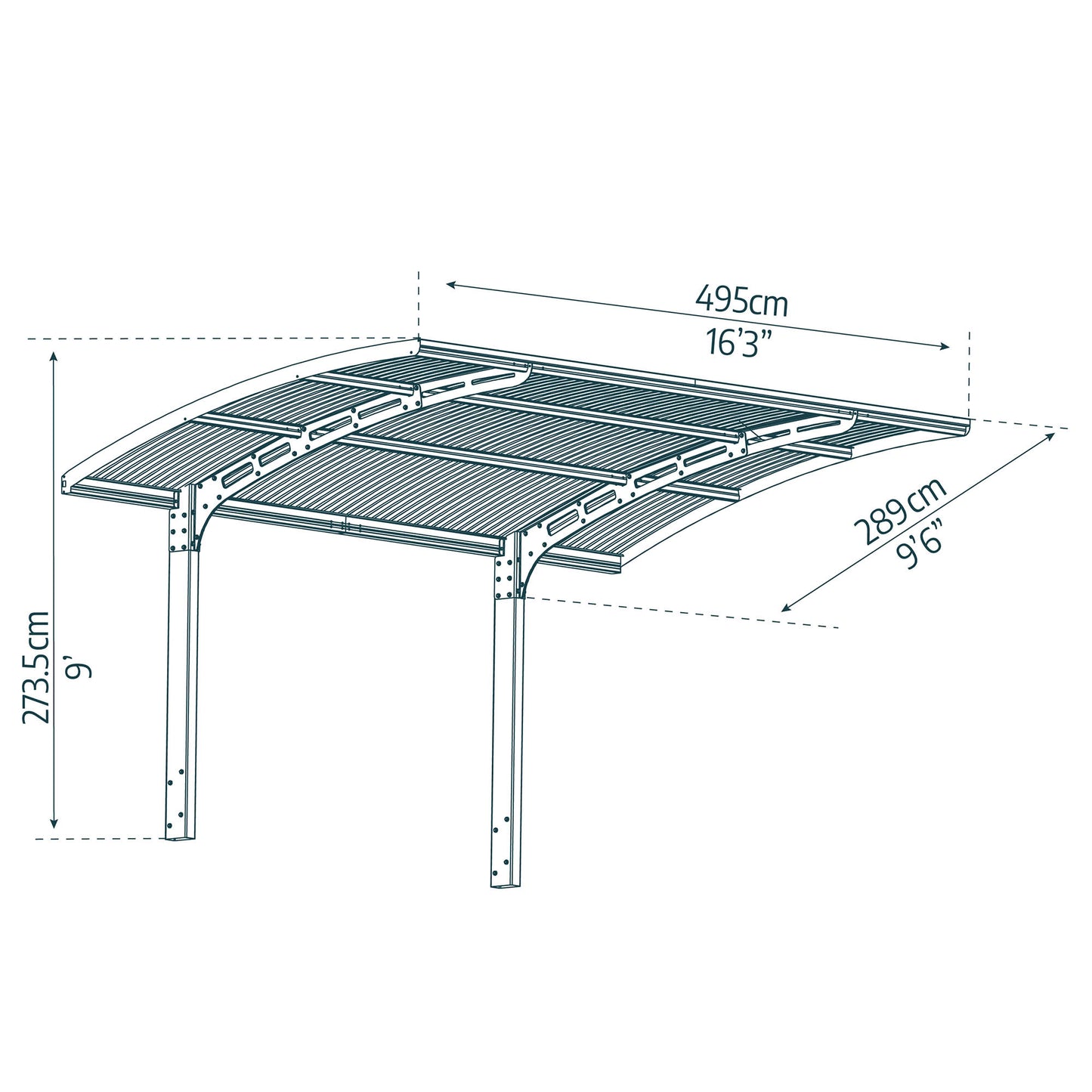 Canopia by Palram Carport Arizona Wave 5000 - Grey