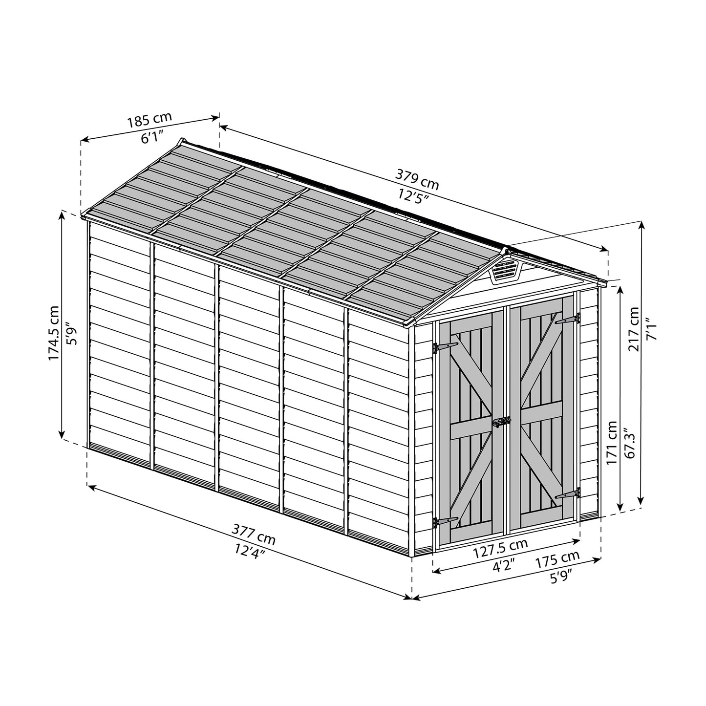 Canopia by Palram 6 x 12 Skylight Shed - Amber