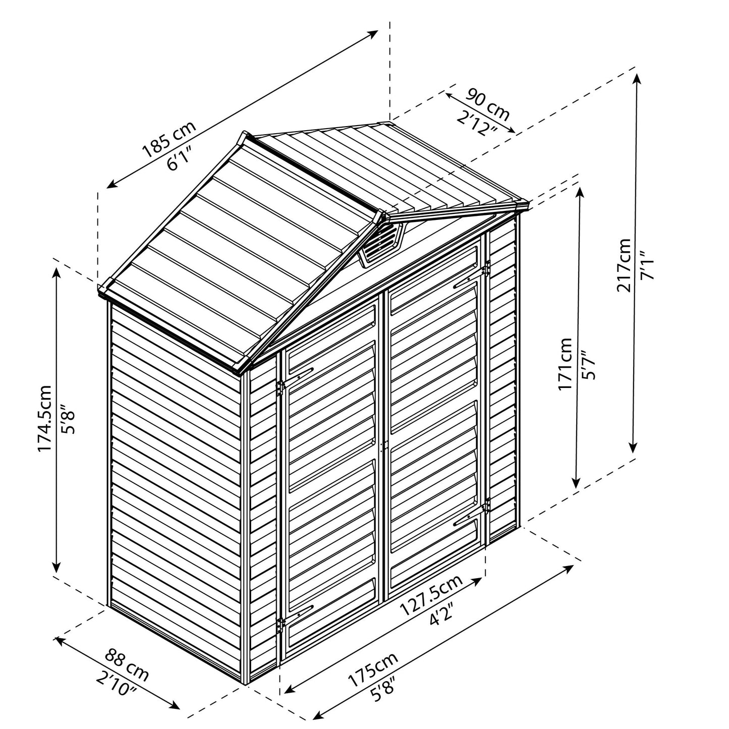 Canopia by Palram 6 x 3 Skylight Shed - Amber