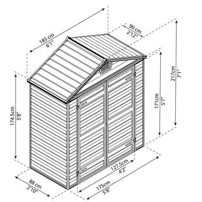 Canopia by Palram 6 x 3 Skylight Shed - Amber