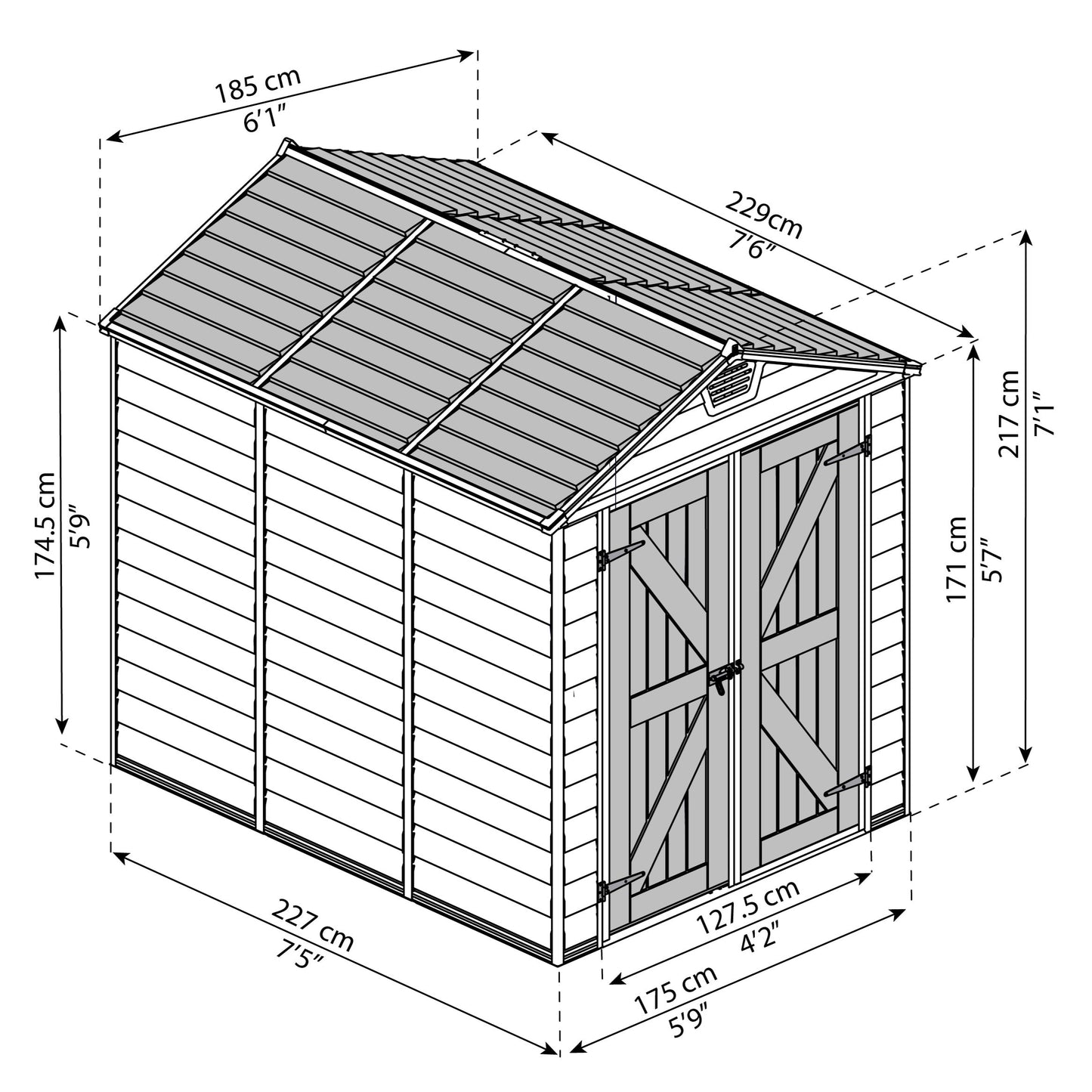 Canopia by Palram 6 x 8 Skylight Shed - Tan